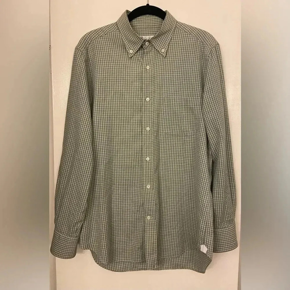 Loro Piana Other - Loro Piana Collared Button Down Checkered Long Sleeve Green Size Medium